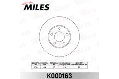 Диск тормозной 3 1.4 для MAZDA 3 седан (BK) 2.0 2004-2009, код двигателя LF17, V см3 1999, кВт 110, л.с. 150, бензин, Miles K000163