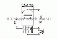 Лампа накаливания W21 для MAZDA 3 (BK) 1.6 MZ-CD 2006-2009, код двигателя Y406, V см3 1560, кВт 66, л.с. 90, Дизель, Bosch 1987302252