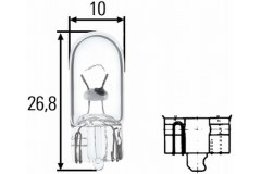 Лампа W5W 12V 8GP003594-121 для MAZDA 3 (BK) 2.0 2003-2009, код двигателя LF17, V см3 1999, кВт 110, л.с. 150, бензин, Hella 8GP003594121